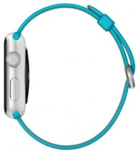 - Apple Watch Sport 42mm Silver Aluminum Case with Scuba Blue Woven Nylon (MMFN2) 3