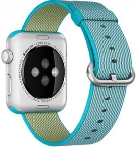 - Apple Watch Sport 42mm Silver Aluminum Case with Scuba Blue Woven Nylon (MMFN2) 4