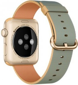 - Apple Watch Sport 42mm Gold Aluminum Case with Gold/Royal Blue Woven Nylon (MMFQ2) 4