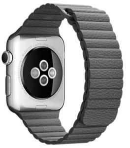 - Apple Watch 42mm Stainless Steel Case with Storm Gray Leather Loop (MMFX2) 4