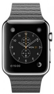 - Apple Watch 42mm Stainless Steel Case with Storm Gray Leather Loop (MMFX2) 5