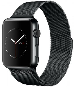 - Apple Watch 42mm Space Black Stainless Steel Case with Space Black Milanese Loop (MMG22)