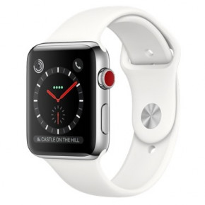 - Apple Watch Series 3 GPS + Cellular 42mm Stainless Stee (MQK82)