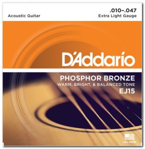    D'Addario EJ15 Phosphor Bronze Extra Light 10-47