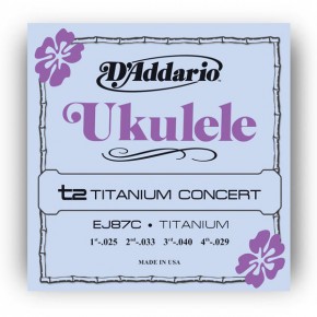    D'Addario EJ87C Titanium Ukulele Concert