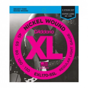    D'Addario EXL170-5SL XL Regular Light 5 String 45-130