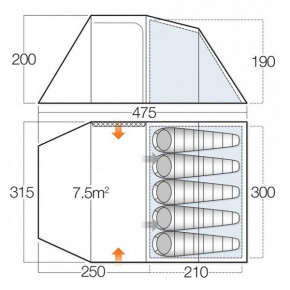  Vango Beta Alloy 550XL Cactus (925678) 3