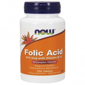  NOW Foods Folic Acid B12 800  250 